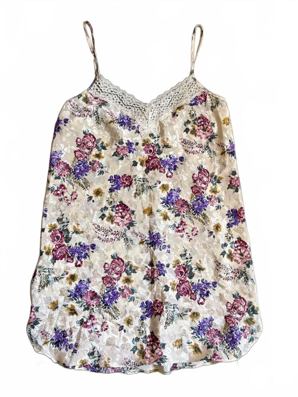 vintage 80’s floral slip dress and matching short robe- Medium